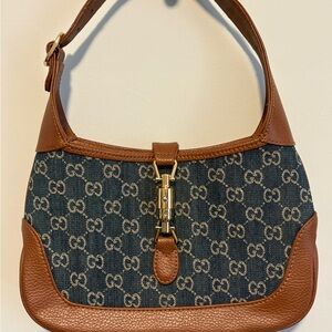 Gucci Brown and Navy Shoulder Bag